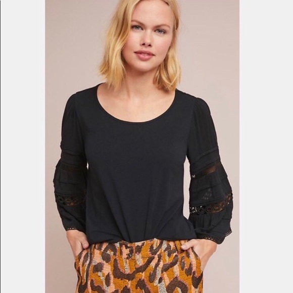 Anthro One September Southern Eyelet Crochet Top - Picture 3 of 6